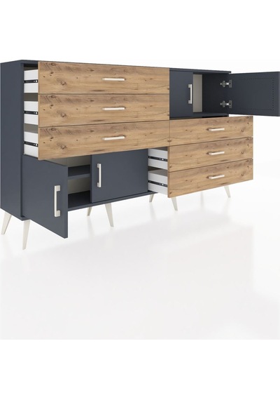 Arges Konsol 2 Raflı 6 Çekmeceli 4 Kapaklı 176x30x99 Antrasit-antrasit/çam Antrasıt/atlas Çam - Antrasıt Arges Konsol 2 Raflı 6 Çekmeceli 4 Kapaklı 176x30x99 Antrasit-antrasit/çam Antrasıt/atlas Çam - Antrasıt