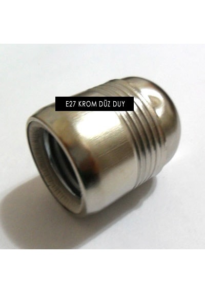 Krom Metal E27 Duy Dekoratif Standart Avize Ampul Duyu