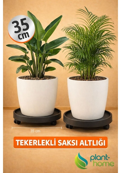 1 Adet 35 Cm Tekerlekli Saksı Altlığı Yük Taşıyıcı, Saksı - Damacana - Hava Temizleyici - Tüp