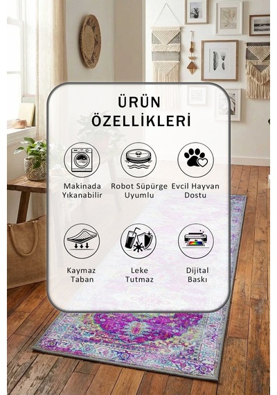 Yıkanabilir Yolluk 16 Gri