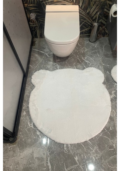 2li Sevimli Ayı Figürlü Post Banyo Takımı Klozet Takımı 80x80 Ve 100x100 Çok Renkli