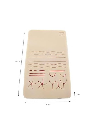 Edulaparoskopi Silikon Dikiş Pedi 19x9 Cm 7 Mm Küçük Boy Eğitim Matı Simülasyon Amaçlı Dikiş Pedi