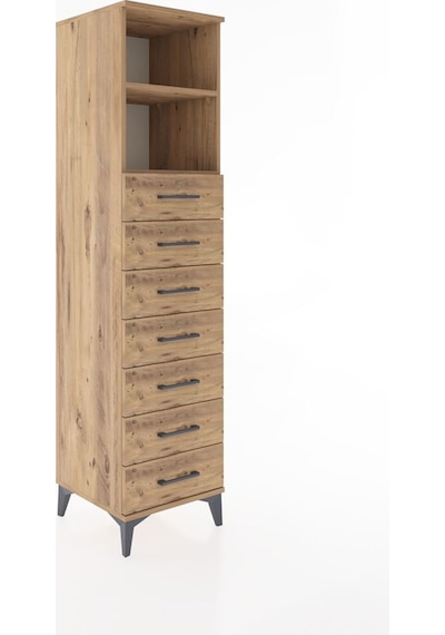 Hyperion Dolap 2 Raflı 7 Çekmeceli 44x44x182 Çam-çam Çam