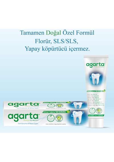 Agarta Doğal Diş Macunu 100ml Bitki Özlü 3 Lü Set Beyazlık