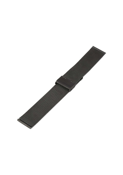 24Mm Saat Kordonu Siyah Çelik Hasır Kolçak 1.Kalite Örgü Kordon