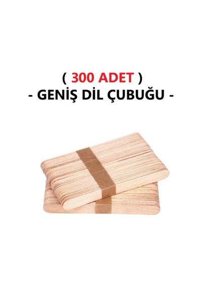 300 Adet Ahşap Büyük Geniş Dil Çubuğu Abeslang Dondurma Dil Basma Ağda Çubuğu Natural