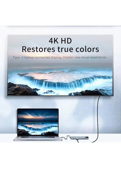 Cr20 10in1 Mac-book Thunderbolt 3 Uyumlu Adaptör Çevirici Hub Type-c'den 4k30hz Hdmı, Usb 3.0, Type-c Pd 100w 20v 5a Hızlı Şarj, Type-c 3.1 Data Port, Sd Ve Micro Sd Kart Okuyucu Rj45 100mbps