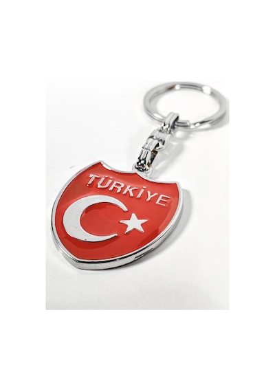 Türkiye Yazılı Ay Yıldız Figürlü Kırmızı Metal Anahtarlık Sade, Net Ve Güçlü Bir Duruş Çok Renkli