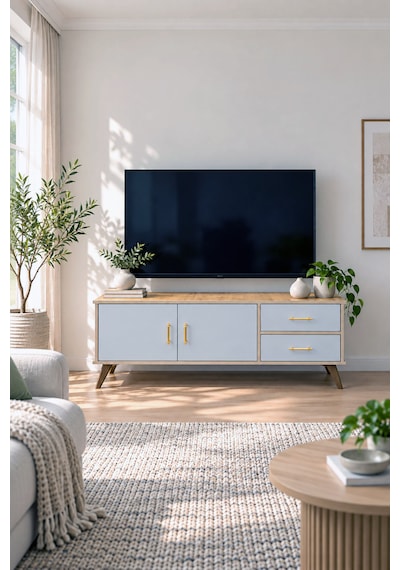 Ephesus Tv Ünitesi 150 X 60 X 40 Cm - Meşe Beyaz - Meşe