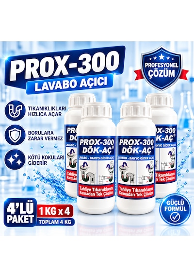 Prox -300 4'lü Dök-aç Lavabo-banyo-wc Gider Açıcı 1kg