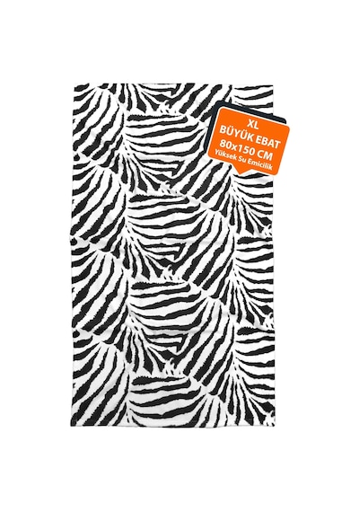 80x150 cm Büyük Plaj Havlusu Genç Yetişkin Deniz Havuz Doğa Dalış Yüzücü Kamp Havlusu Zebra Siyah