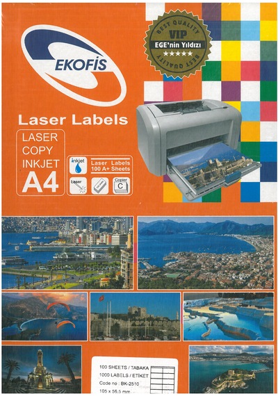Ekofis Lazer Etiket 105x56,5 10 Lu 1000 Li 1