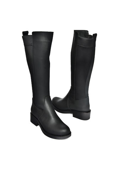 Fox Shoes R674009809 Siyah Alçak Topuklu Kadın Çizme Siyah