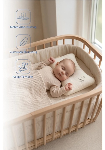 Babyjem Muslin Bebek Uyku Yastığı Ekru