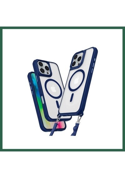 Bezos İphone 16 Pro Max Uyumlu Kılıf Enka Magsafe Silikon Kılıf - Lacivert Bzs01