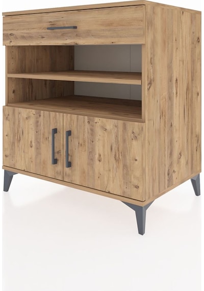 Kronos Şifonyer 3 Raflı Tek Çekmeceli 2 Kapaklı 88x59x96 Çam-çam Atlas Çam