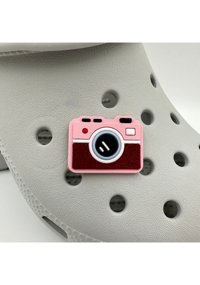 Crocs Terlik Süsü Ve Aksesuarı , Çanta Süsü Jibbitz 3d Kabartma Fotoğraf Makinası 04 Görsel Figür Aksesuar Pembe-beyaz-bordo-siyah
