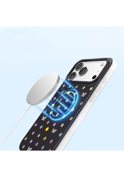 İphone 18 Pro Max Uyumlu Kılıf M-safe Şarj Özellikli Zore Paris Axen Sert Pc Kapak Siyah