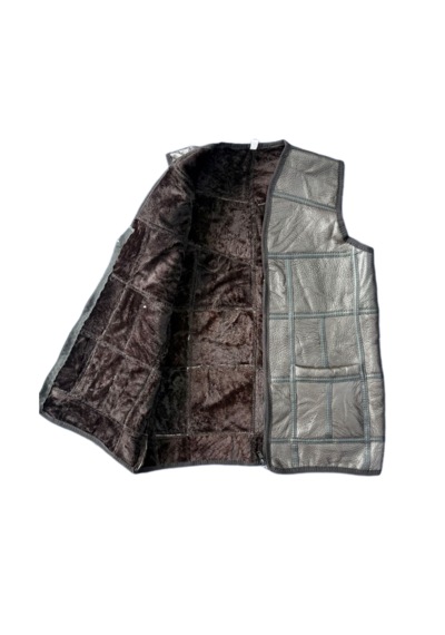 Ln Leather Özel Üretim Patchwork -süet Gerçek Deri Çocuk Yelek 5-6 Yaş Koyu Kahverengi Ln Leather Özel Üretim Patchwork -süet Gerçek Deri Çocuk Yelek 5-6 Yaş Koyu Kahverengi