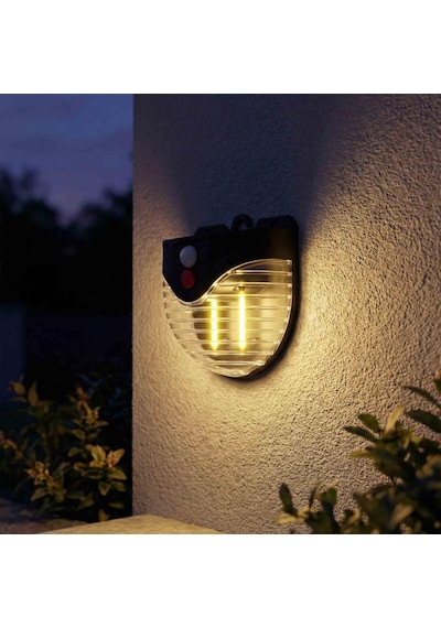 Panther Pt-2964 Güneş Enerjili Hareket Sensörlü Cob Led Duvar Lambası - Dış Mekan Solar Bahçe Aydınlatması