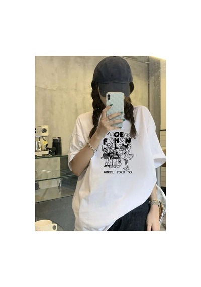Tarzsokak Karikatür Ve Grafik Tasarım Oversize T-shirt Cartoon/letter Serisi Kod507 Yeşil
