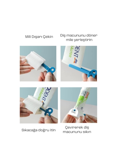 1 Adet Diş Macunu Sıkacağı Çevirmeli Aparat Tüp Sıkma Aleti Tasarruf Sağlayan Organizer Diğer