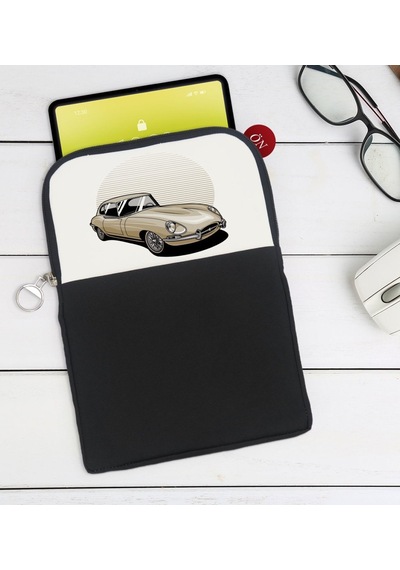 Bk Gift Klasik Araç Tasarımlı Taşınabilir Koruyucu Tablet Kılıfı & Organizer Çanta - Siyah-8