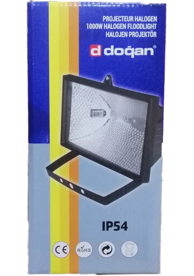 Doğan 1000 Watt Halojen Projektör Ampul Dahildir Sarı Işık