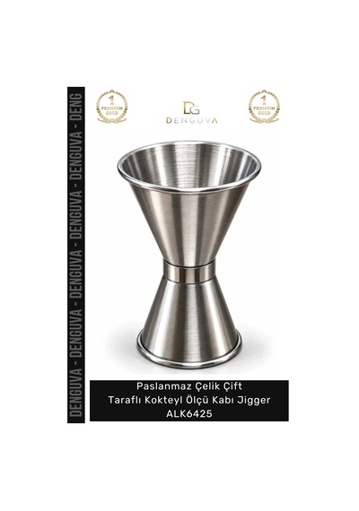 Jigger Bar Ekipmanı Mixology Paslanmaz Çelik Çift Taraflı Kokteyl Ölçü Kabı Jigger Alk6425 Çok Renkli