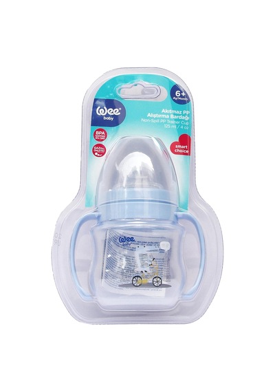 Wee Baby 8690797107536 Akıtmaz Kulplu Bardak, 125 Ml, Mavi Genel