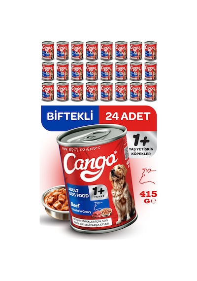 Cango Yaş Yetişkin Köpek Maması Etli 415gr 24lü