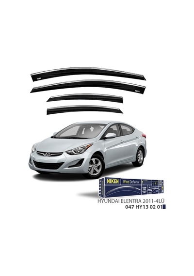 Hyundai Elantra 2011 - 2015 Kromlu Cam Rüzgarlığı 4 Lü