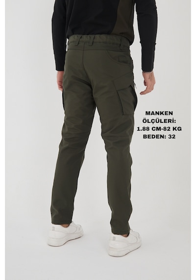 Camp Scoutland Camp594 Outdoor Tactical Softshell Su & Rüzgara Dayanıklı Kışlık Erkek Taktik Pantolon Haki