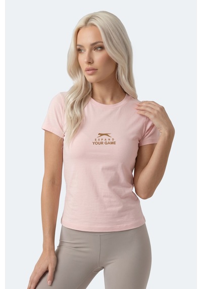 Slazenger Kosta Kadın Baskılı Açık Pembe Tişört