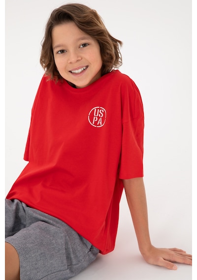 U.S. Polo Assn. Erkek Çocuk Kırmızı Oversize Bisiklet Yaka Tişört 50298981-VR030 U.S. Polo Assn. Erkek Çocuk Kırmızı Oversize Bisiklet Yaka Tişört 50298981-VR030