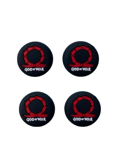 Cafele PS4 - PS5 - Xbox One X/S - Series X - Series S Analog Koruyucu Silikon Pad God Of War Kırmızı