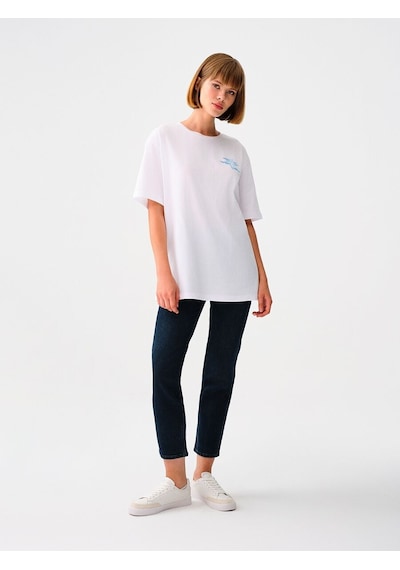 LOFT Loose Fit Kadın Tshirt K.kol Lf2032580 Q1.v1 Beyaz LOFT Loose Fit Kadın Tshirt K.kol Lf2032580 Q1.v1 Beyaz