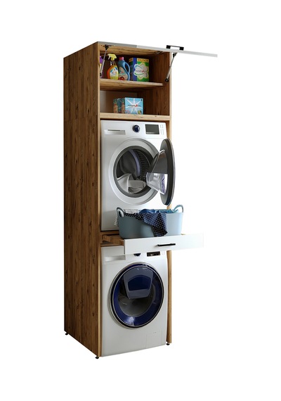 Çamaşır Ve Kurutma Makinesi Dolabı+Üst Dolabı 67X240 Cm A.Çam-Byz Atlantik Çam - Beyaz Çamaşır Ve Kurutma Makinesi Dolabı+Üst Dolabı 67X240 Cm A.Çam-Byz Atlantik Çam - Beyaz