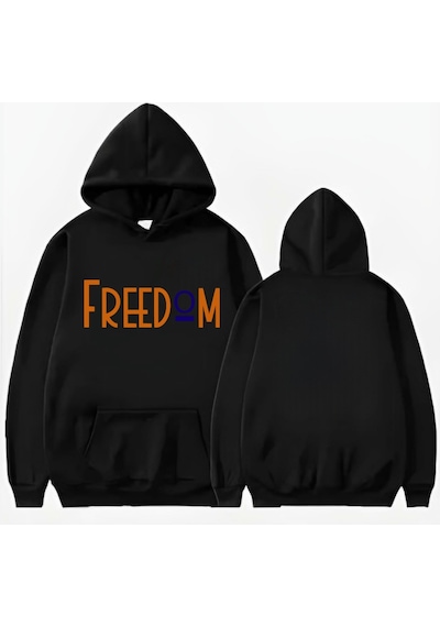 Startmore Freedom Baskılı Kapişonlu Sweatshirt siyah