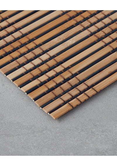 English Home Breeze Bambu 4'lü Amerikan Servis 30x45 Cm Siyah-krem Siyah-krem