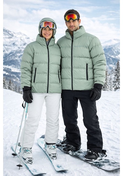 Pantoloncu Ali Unisex Şişme Kayak Montu Su Geçirmez Kışlık Yeşil