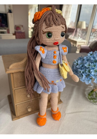 Amigurumi Moda İkonu Natali Oyuncak Bebek 38 Cm