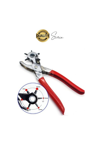 6 Uçlu Kemer Ve Deri Delme Delici Aleti Ergonomik Saplı Metal Çelik Delgeç Hızlı Pratik Kolay Zımba