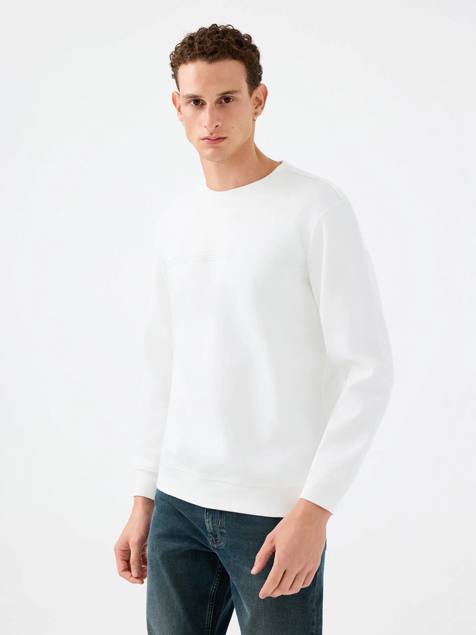 Loft Regular Fit Beyaz Erkek Sweatshirt Lf2041076 Beyaz