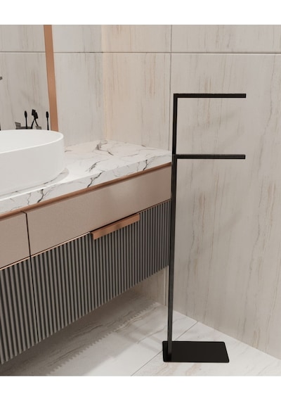 Aju Havluluk Kağıt Havlu Askısı Metal Kurulum Gerektirmez Devrilmez Banyo Düzenleyici Askılık Siyah