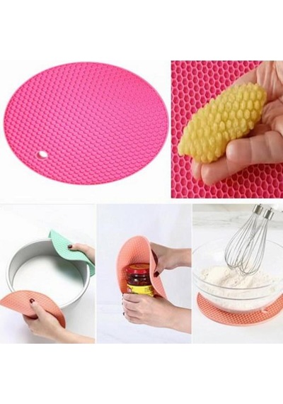 Pembe Silikon Nihale Tencere Çaydanlık Altlığı Silikon Diğer