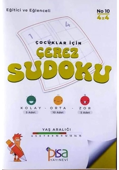 Pisa Çocuklar İçin Çerez Sudoku No 10 - 4 X 4