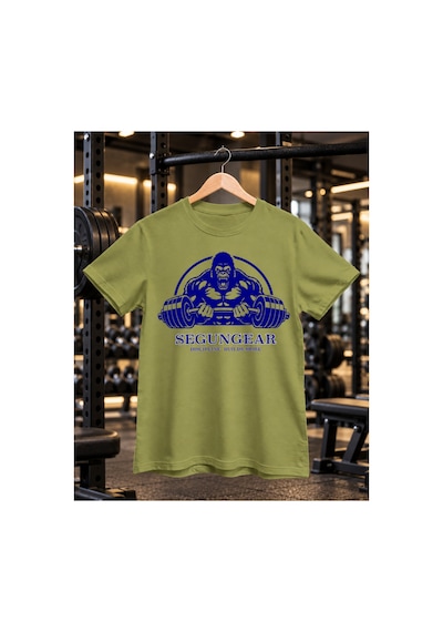 Segungear Gorilla Erkek Regular Fit Baskılı Spor Tişört Haki - 933735859 Haki