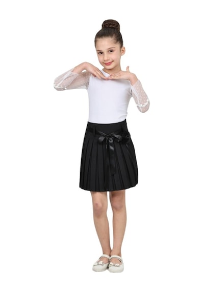 Her Şey Nota Kız Çocuk Siyah Pileli Etek 23 Nisan 29 Ekim 10 Kasım Gösteri Ve Okul Etkinliği Kıyafeti