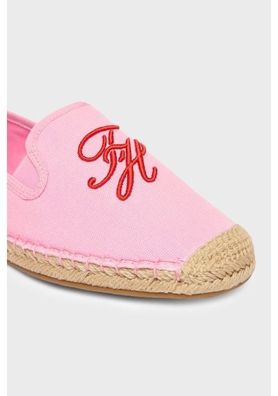 Tommy Hilfiger Logolu Nakış İşlemeli Kanvas Espadril Ayakkabı Kadın Ayakkabı Fw0fw09240 Tor Pembe